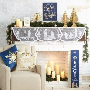Silent Night Lace Mantel Scarf